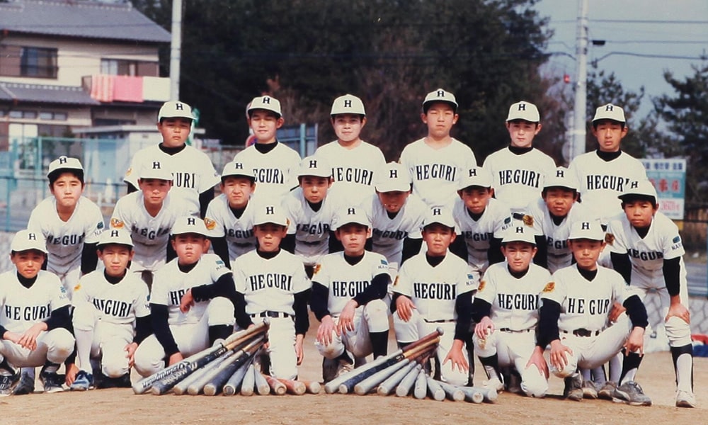 藤原清道が所属していた少年野球チームの集合写真